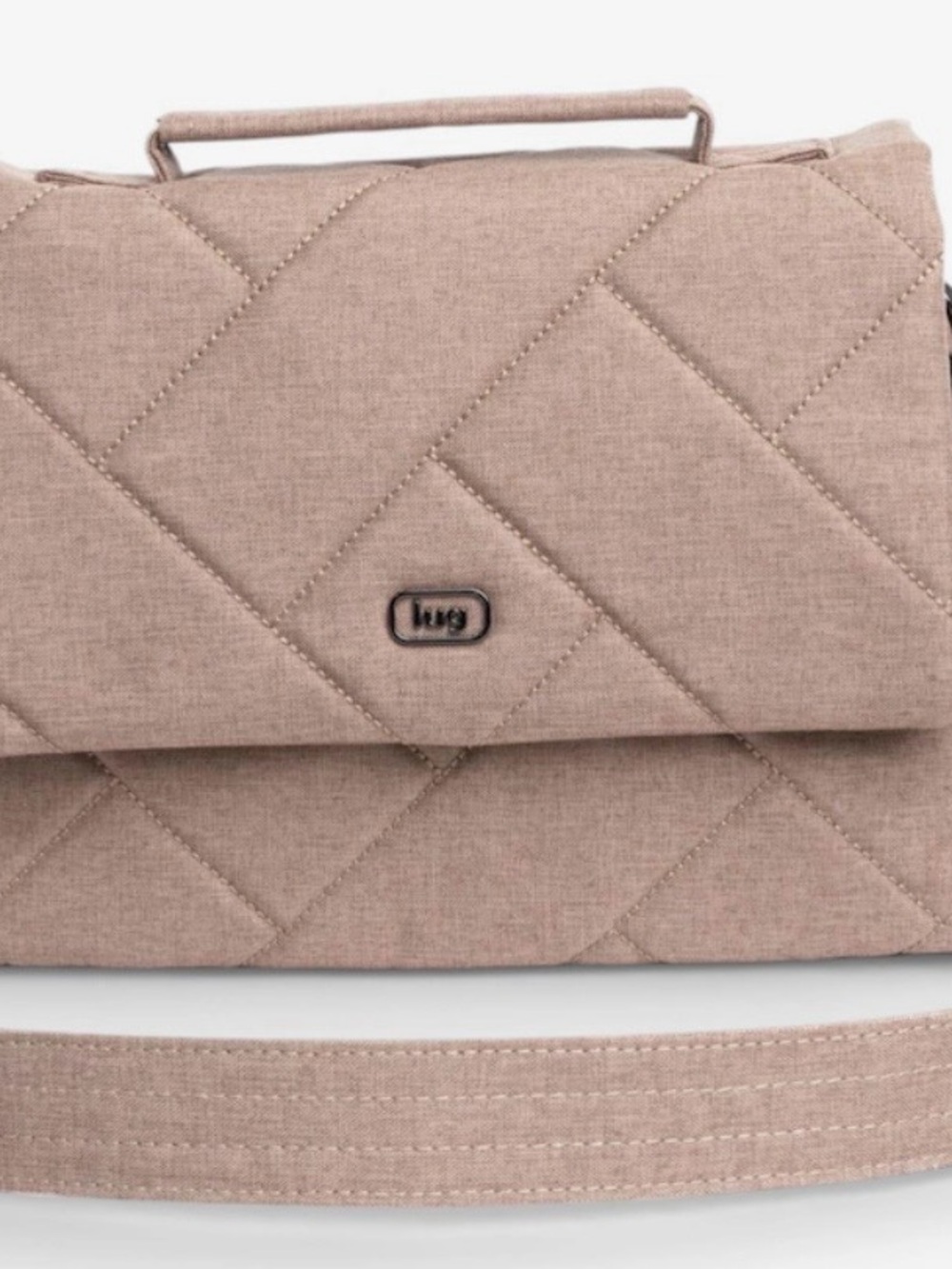 lug Quilted Crossbody Bag in Beige Taupe